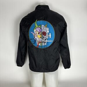 The Guilty Parties Nylon Windbreaker Jacket Black Embroidered Logo Size Small